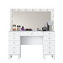 Hanah Home Mesa de Maquillaje Blanca con Espejo e Iluminación